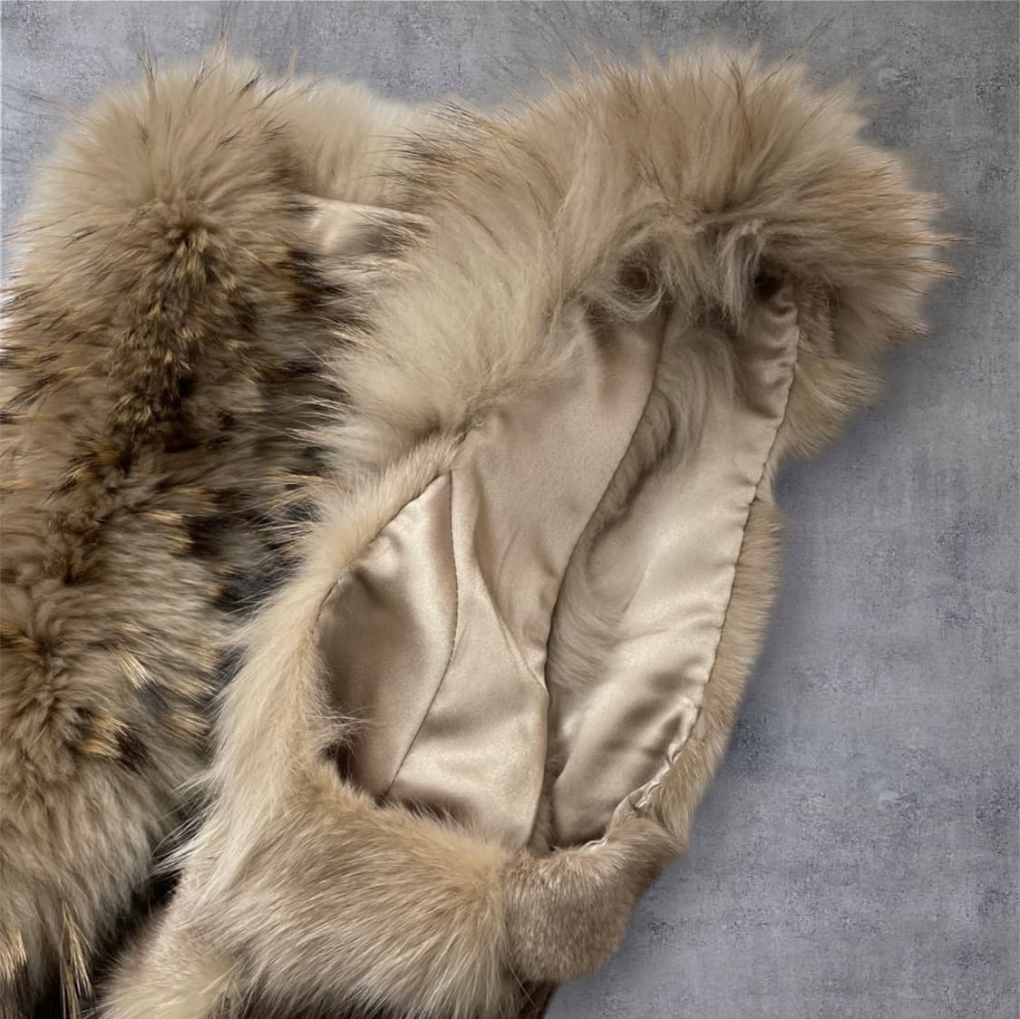 주크 Zooc 브라운 라쿤 폭스퍼 숏 베스트 조끼 M 상품이미지7