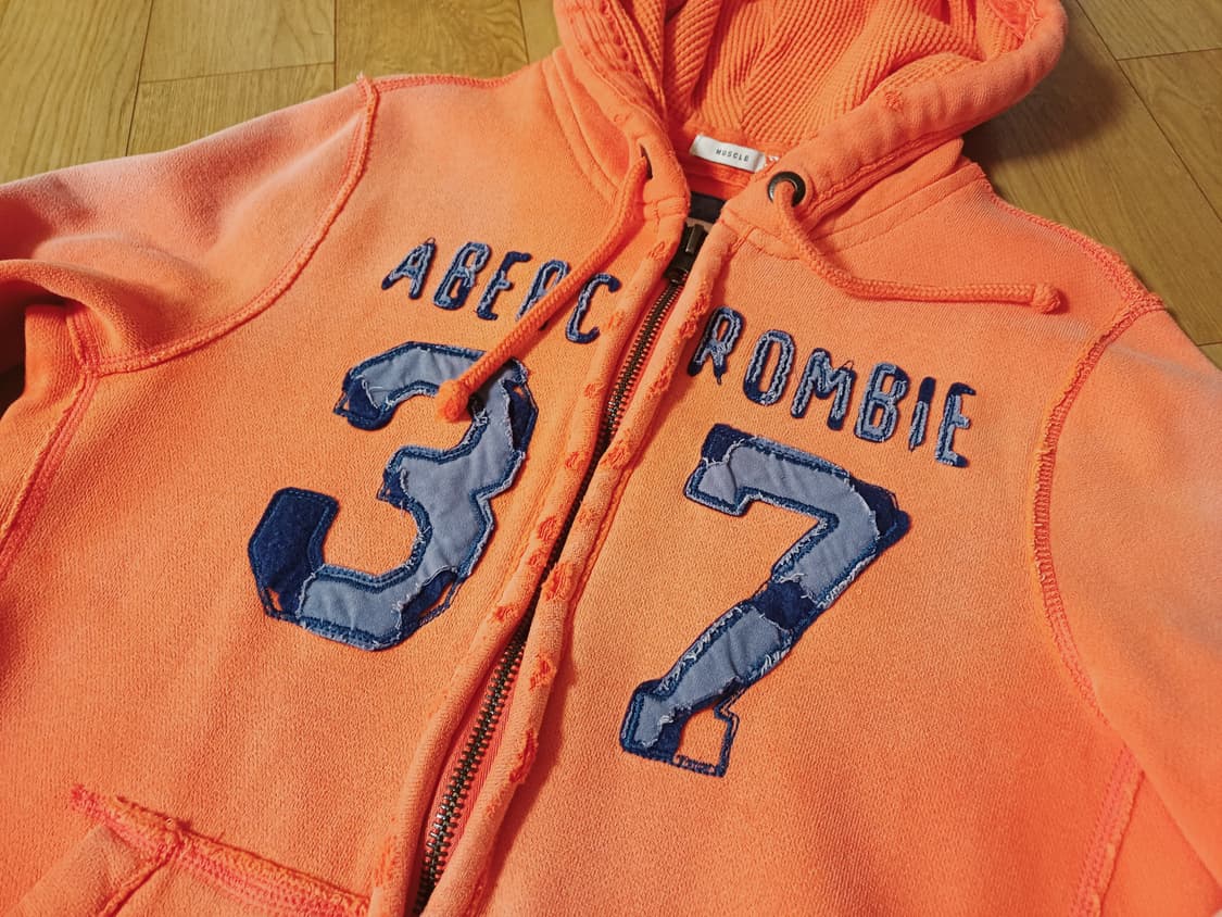 아베크롬비 빈티지 썬페이딩 오렌지 후드집업 상품이미지2