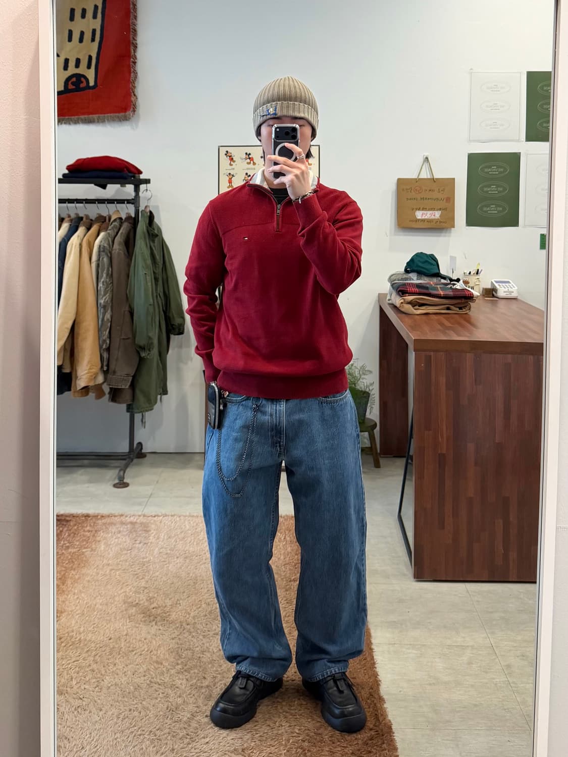 Tommy Hilfiger 타미힐피거 하프넥 쿼터 집업 니트 상품이미지2