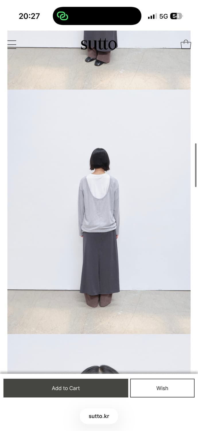 수토 sutto Back Scoop-neck Tee (Gray) 상품이미지2