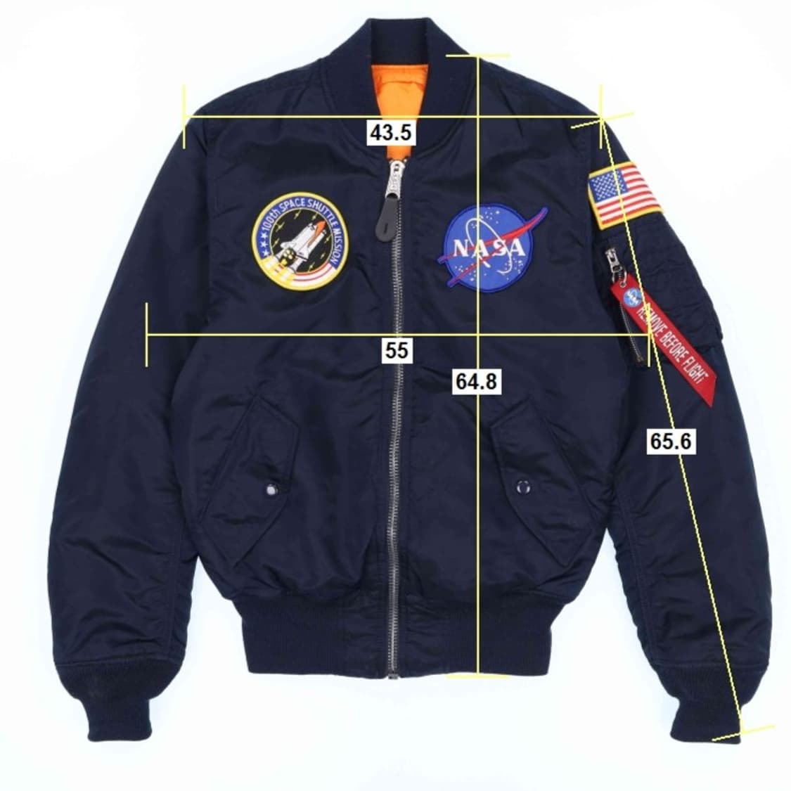 [XS] 알파인더스트리 나사 마원성조기 플라이트 항공 점퍼 N7087 상품이미지5