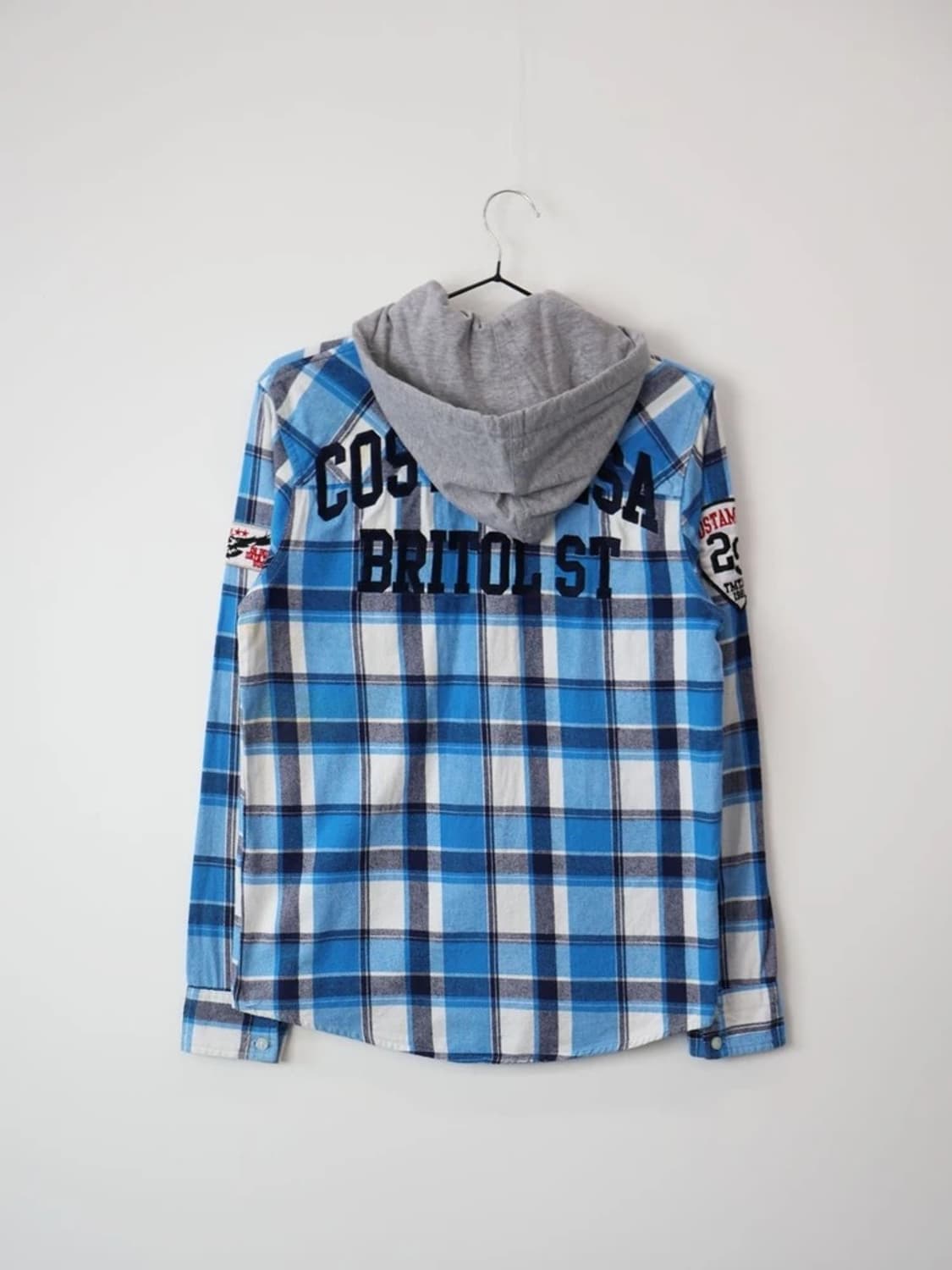 JPN Blue Plaid Hooded Shirt 상품이미지5