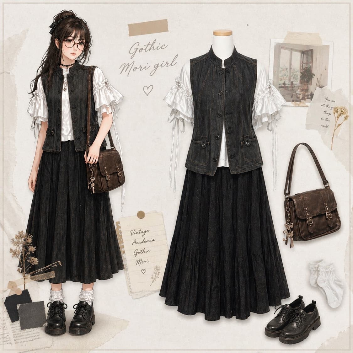 긱시크 모리걸 데님 코디 3개일괄 상품이미지2