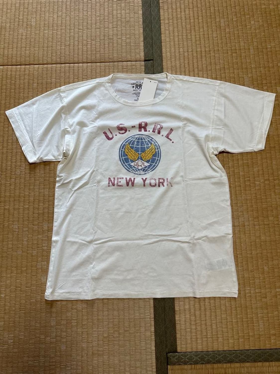 RRL 더블알엘 더블알엘 U.S.-R.R.L. 뉴욕 그래픽 반팔티 화이트 상품이미지1