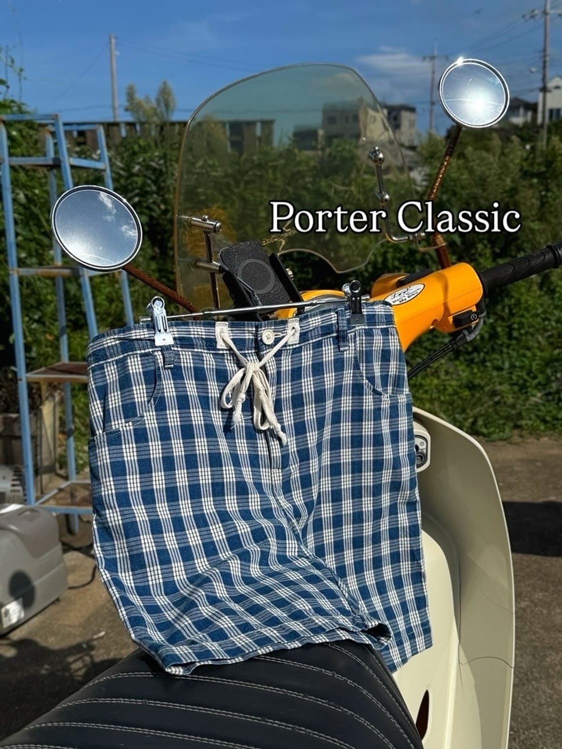 Porter Classic 팔라카 팔라카 체크 패턴 쇼트 팬츠 상품이미지1
