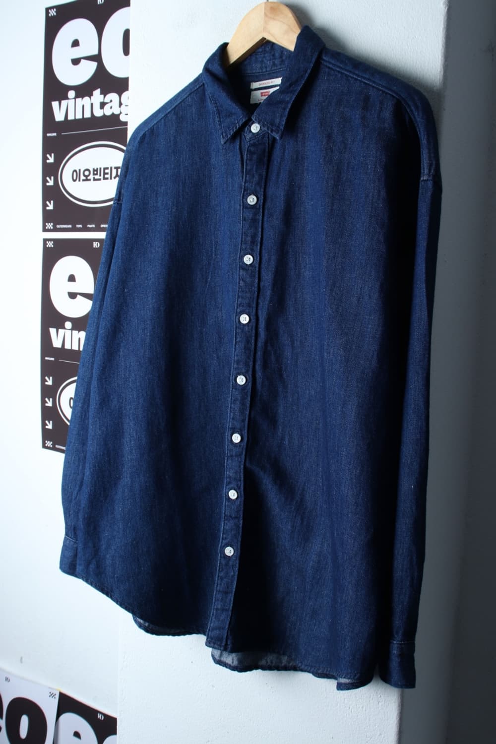 (S-XL) 리바이스 셔츠 남방 데님 청 무지 아메카지-H32499 상품이미지1