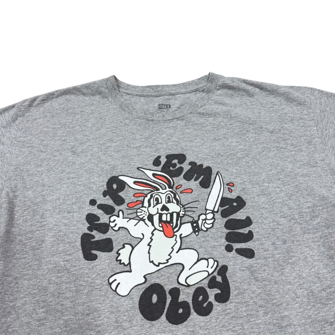 오베이 빈티지 토끼 반팔 그레이 L 상품이미지2