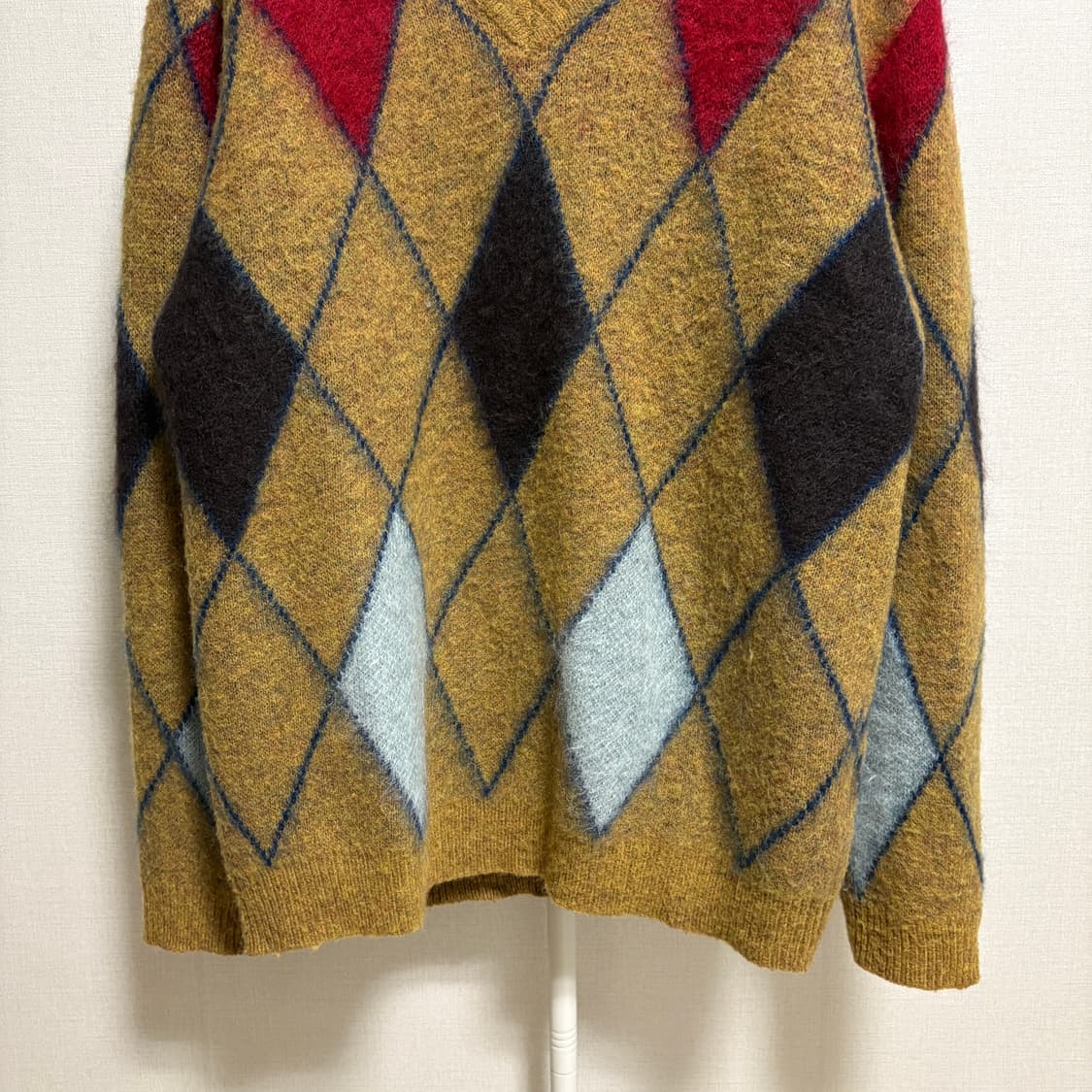 빔즈플러스 알파카 모헤어 V넥 스웨터 / 베이지, L 상품이미지3