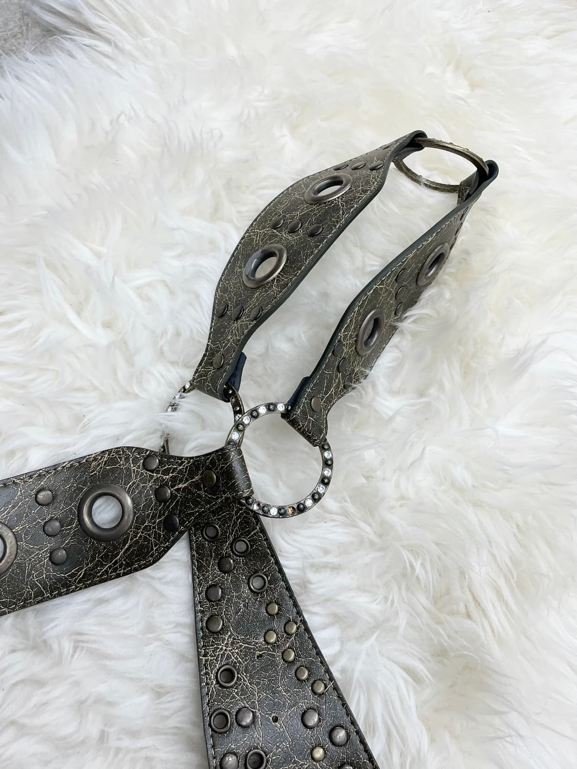 그런지 스터드 절개 버클 벨트 상품이미지5