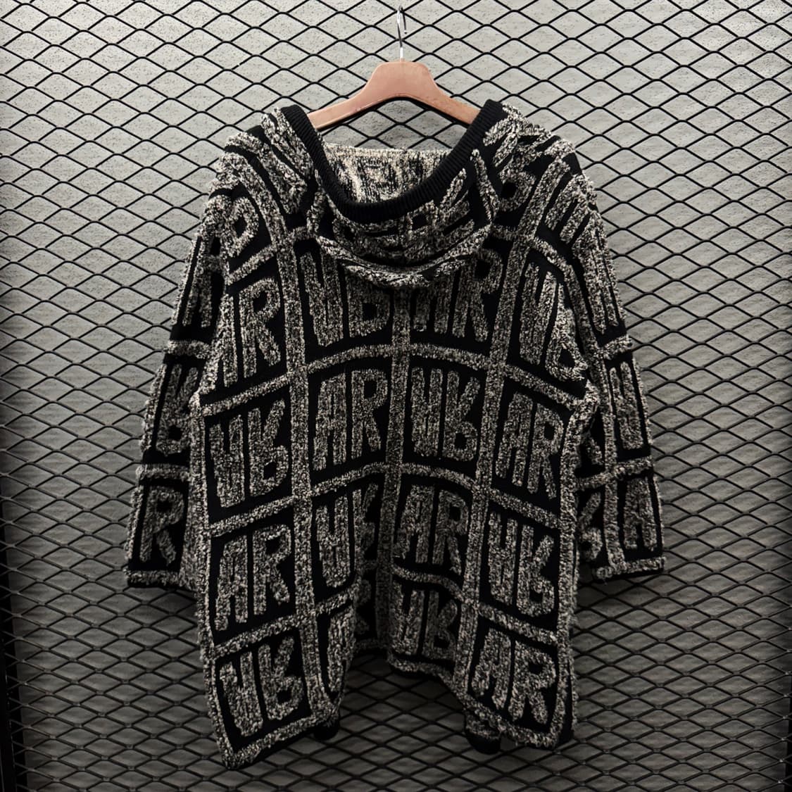 JPN VINTAGE 울니트 오픈 후드 가디건 그래픽패턴 자카드 디테일 상품이미지3