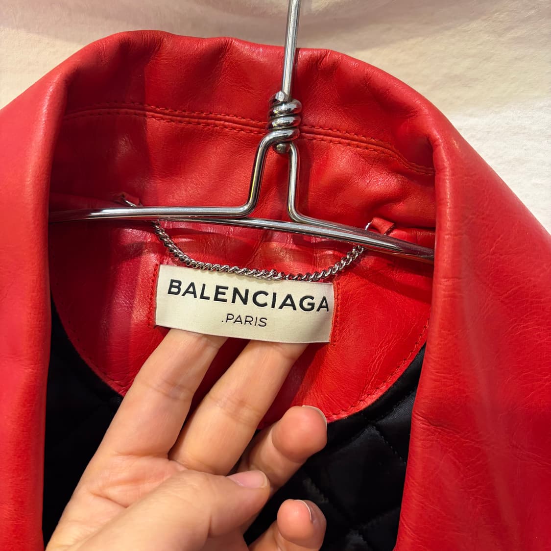 발렌시아가 레드 가죽 라이더 자켓 상품이미지3