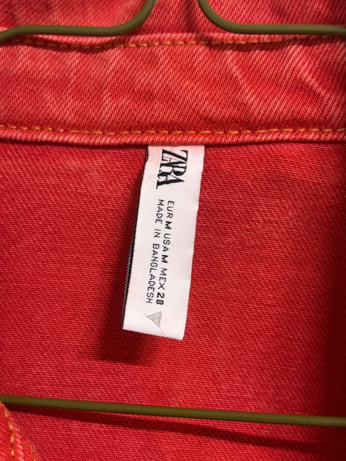 zara 빈티지 워싱 데님 자켓 레드 상품이미지6