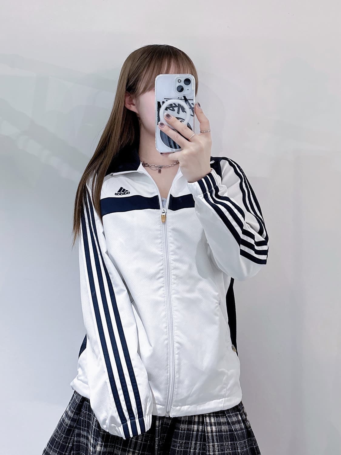 아디다스 스몰로고 화이트 바람막이 상품이미지1