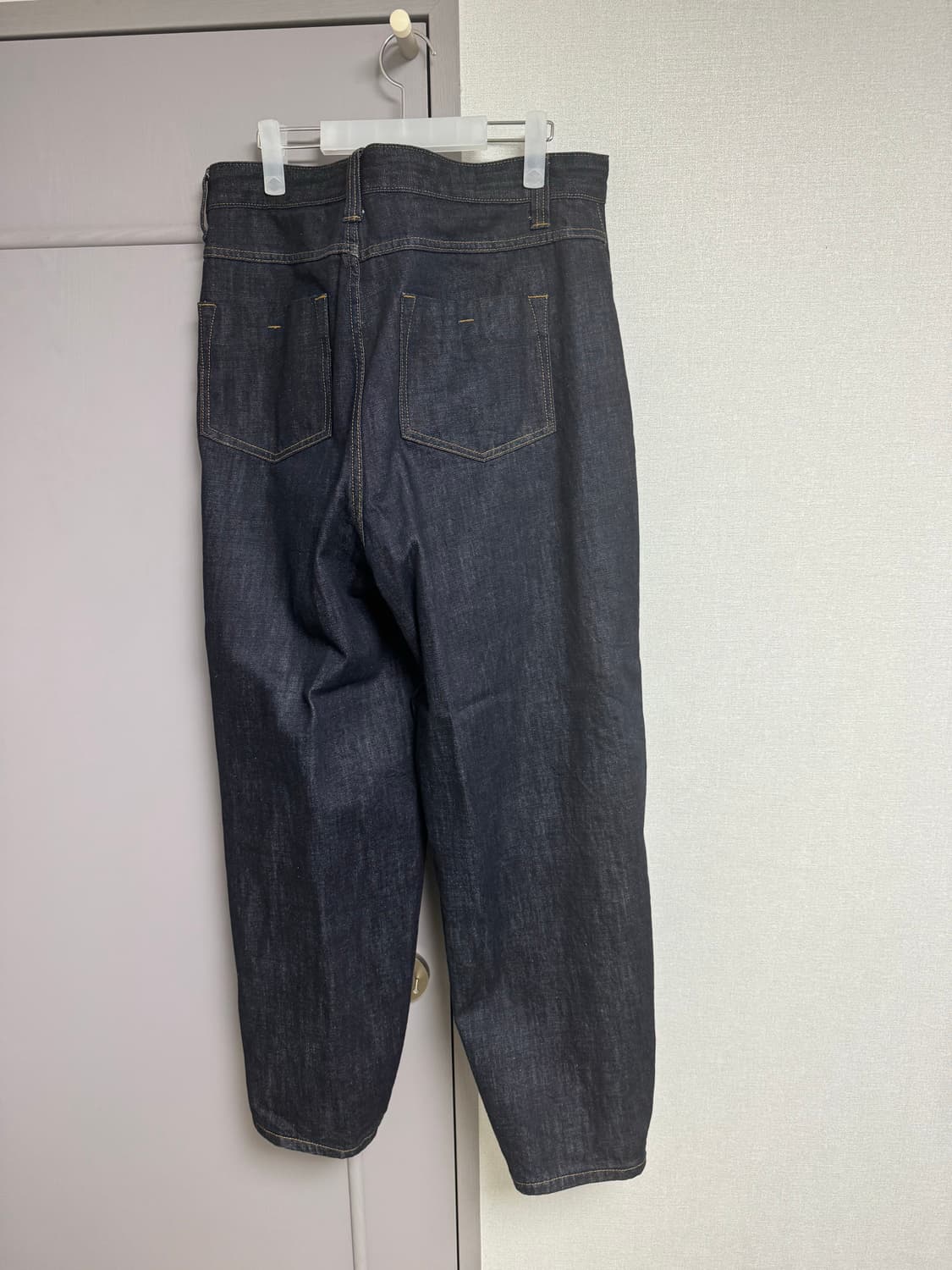 노운 와이드 커브드 인디고 데님 팬츠 상품이미지2