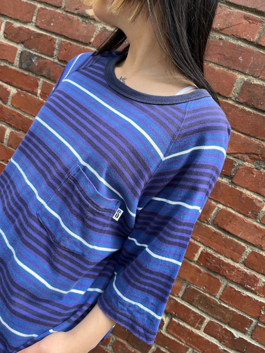 스투시 스트라이프 반팔탑 상품이미지4