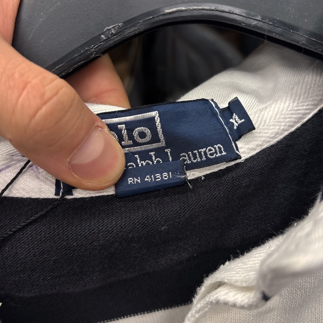 90s 폴로 랄프로렌 스트라이프 럭비티 셔츠 월계수 로고 프레피 N321 상품이미지10