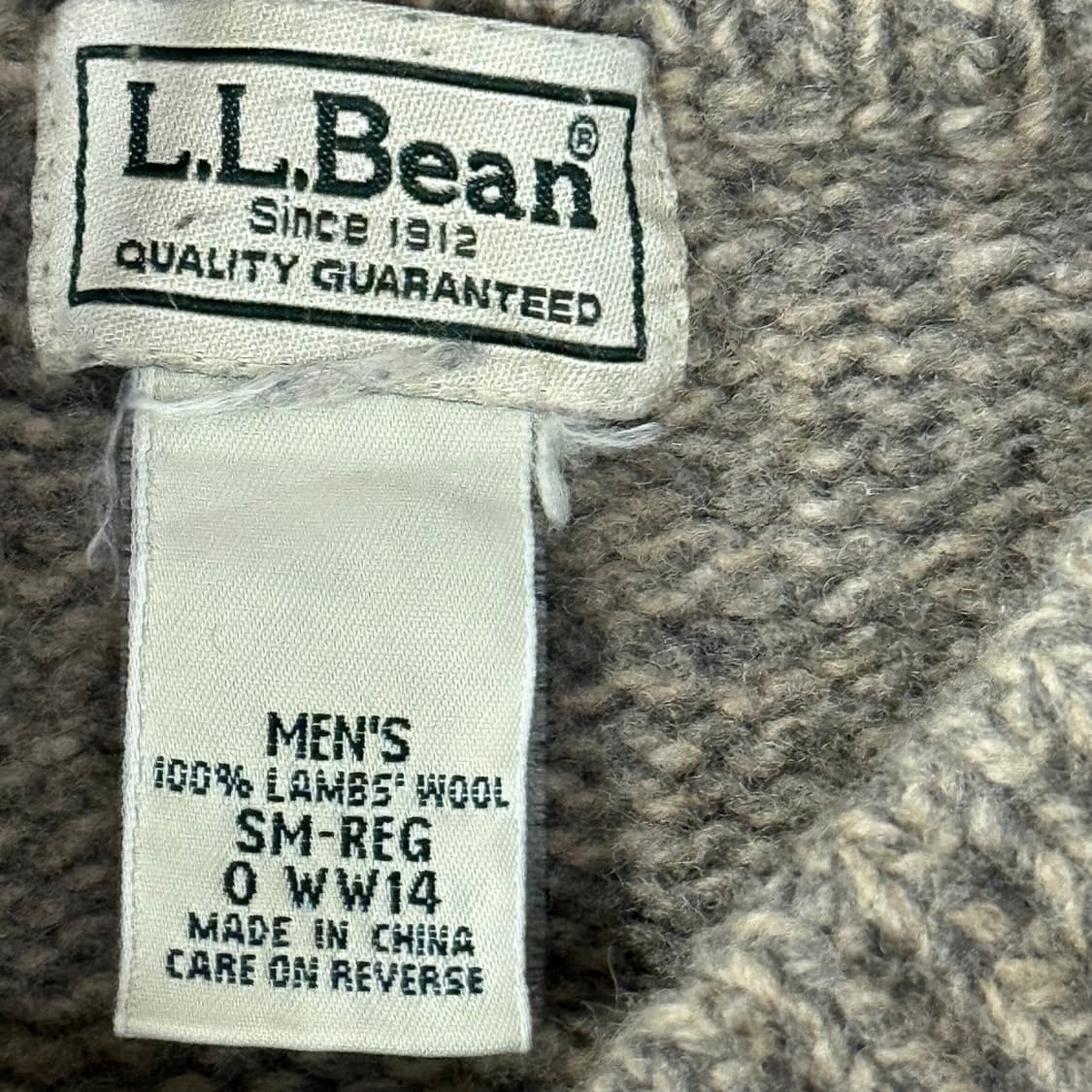L.L Bean 엘엘빈 100램스울 베이지 니트 S 상품이미지2