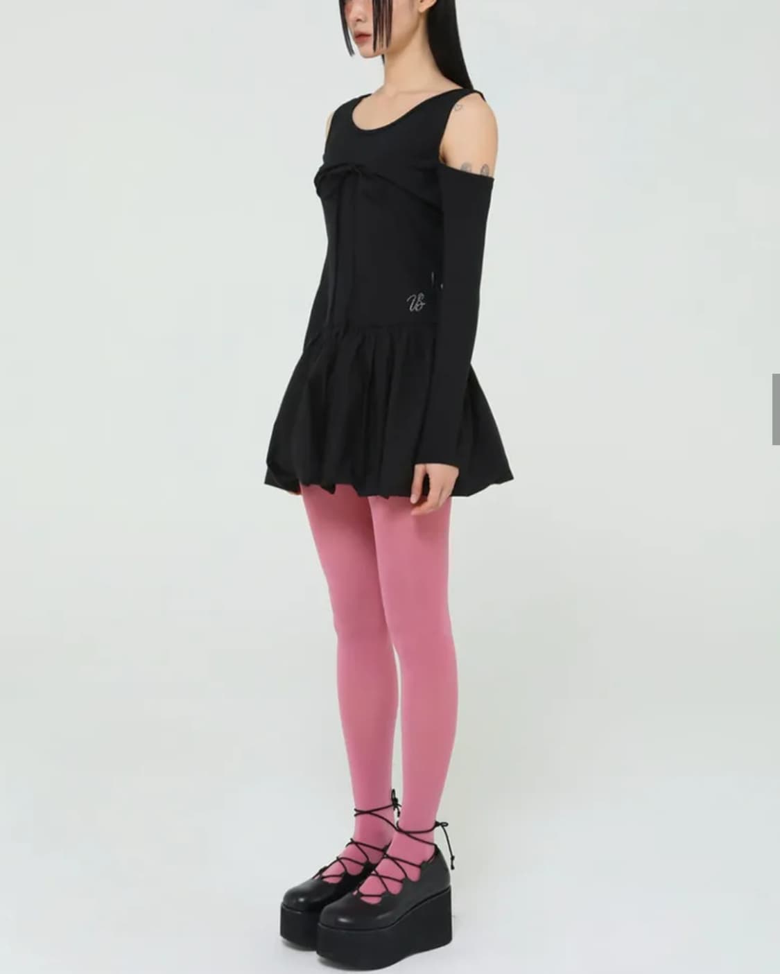 어글리쉐도우 펌킨 드레스 블랙 상품이미지5