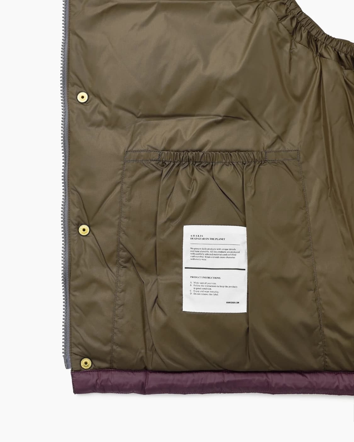 카키스 스노우필드 다운베스트 패딩조끼 버건디 퍼플 L 상품이미지5