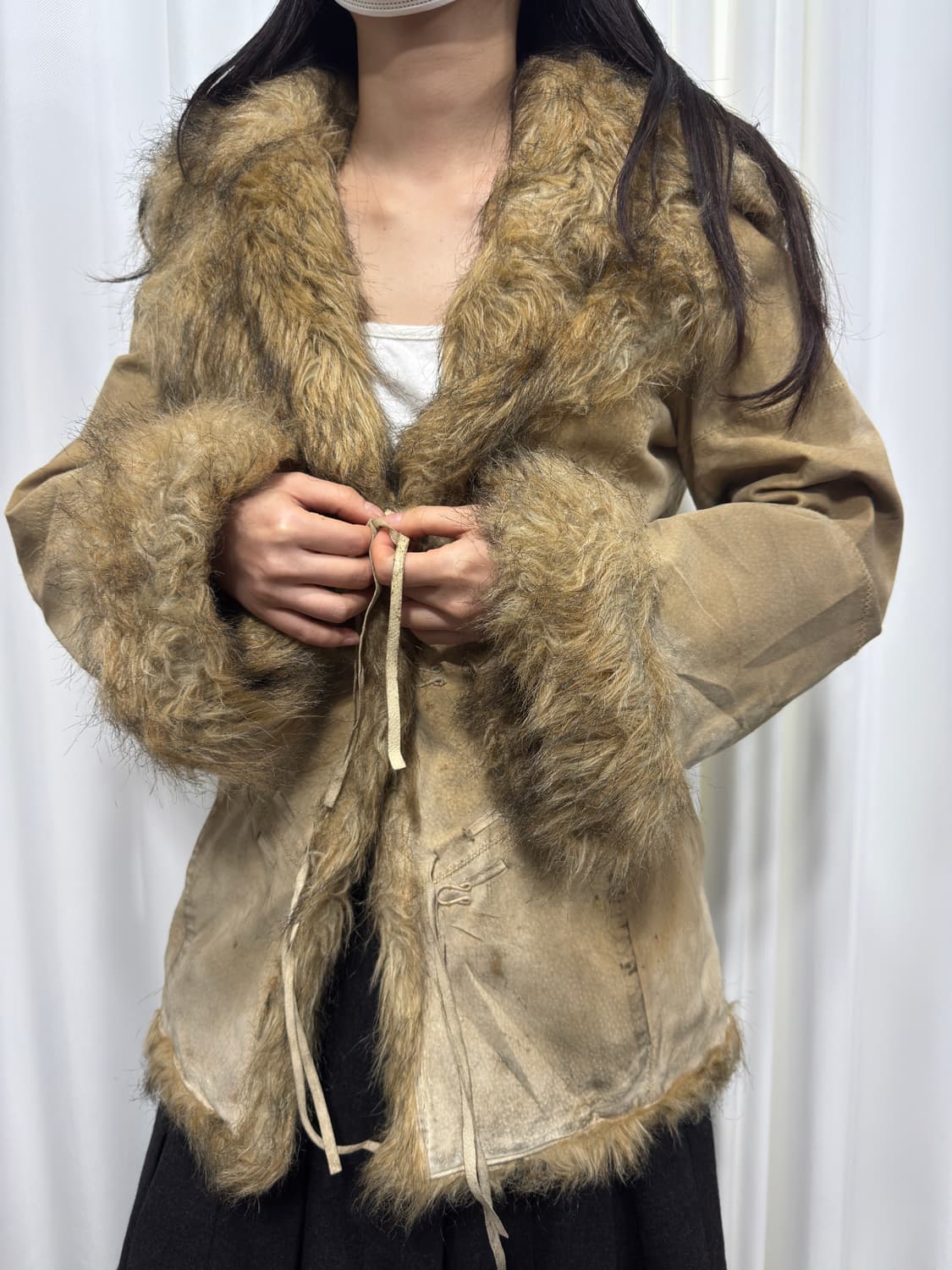 morgan suede& faux fur jacket 상품이미지7