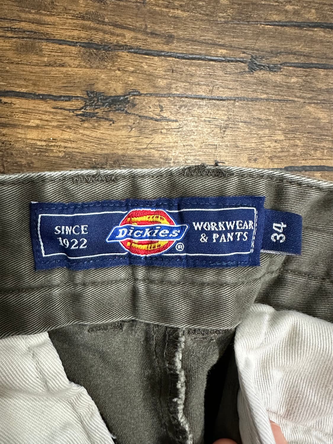 디키즈 미국워크웨어 카키색 빈티지면바지 34사이즈 상품이미지5
