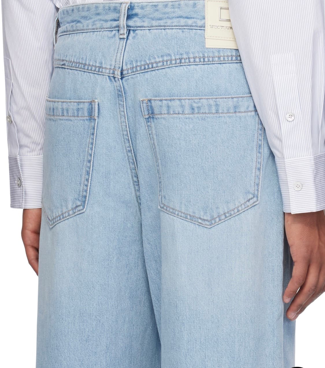 우영미 블루 글리터 와이드 진 46 새상품 상품이미지3