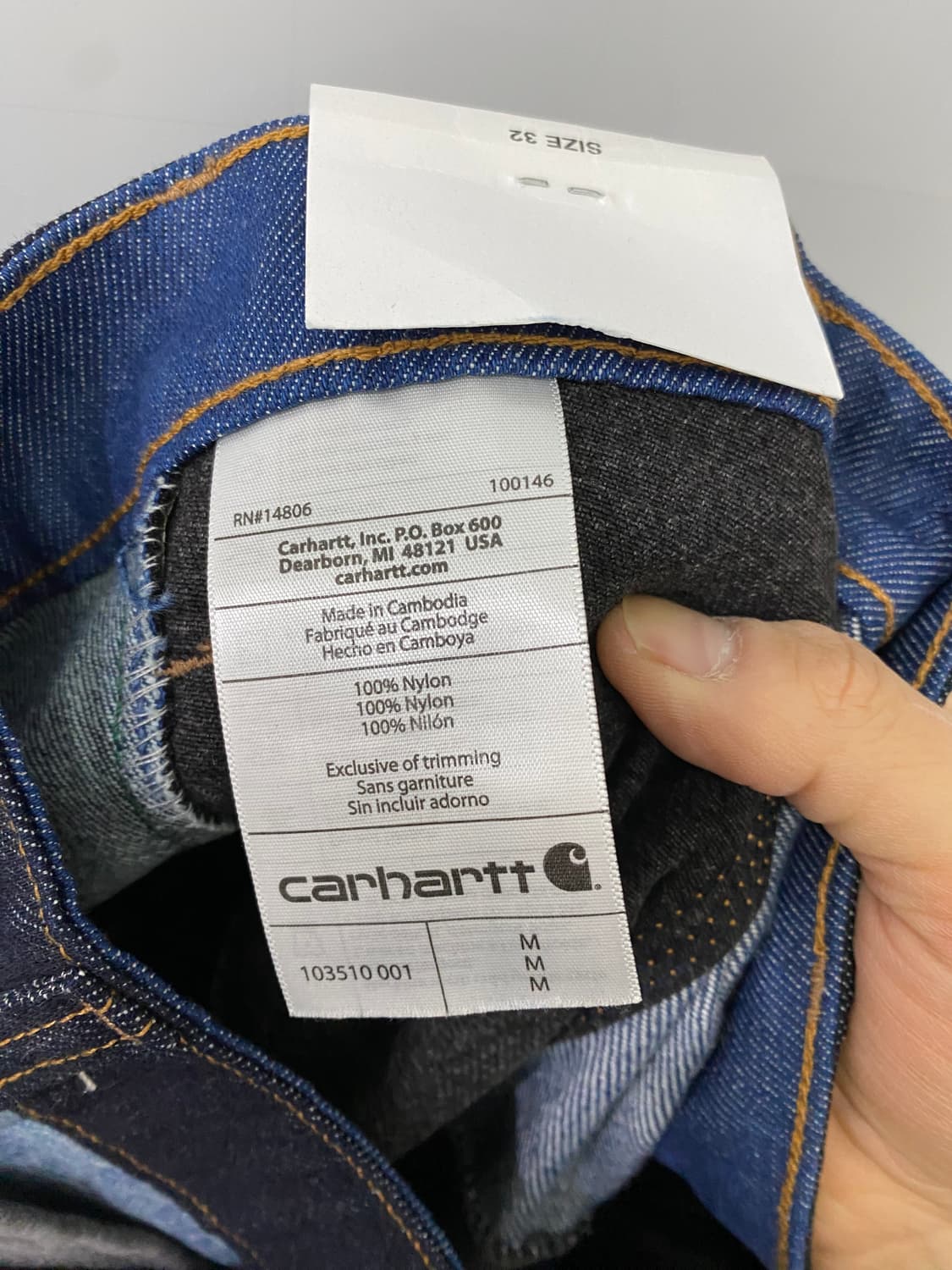 칼하트 로고 커스텀 데님팬츠(M) 상품이미지4