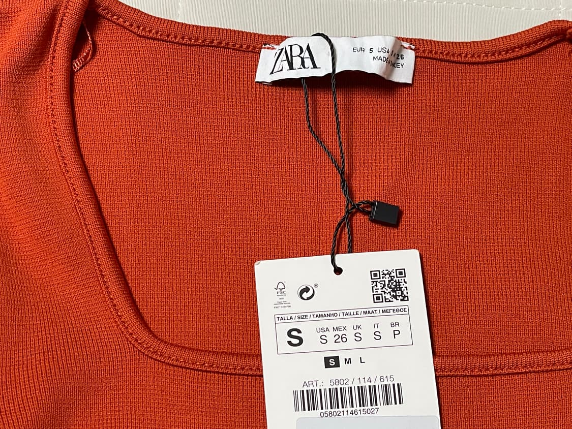 [새상품]ZARA 니트 크롭탑 오렌지 S 상품이미지3