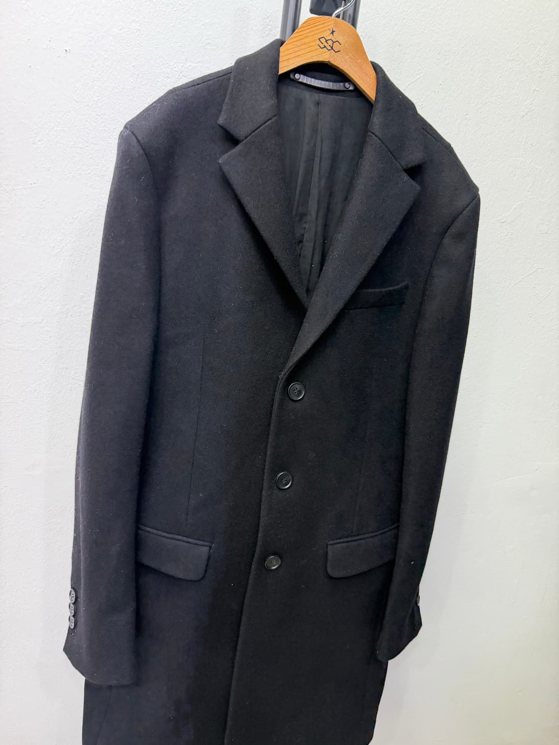 정품) 올세인츠 남성 블랙 더블 버튼 코트 XL 상품이미지2