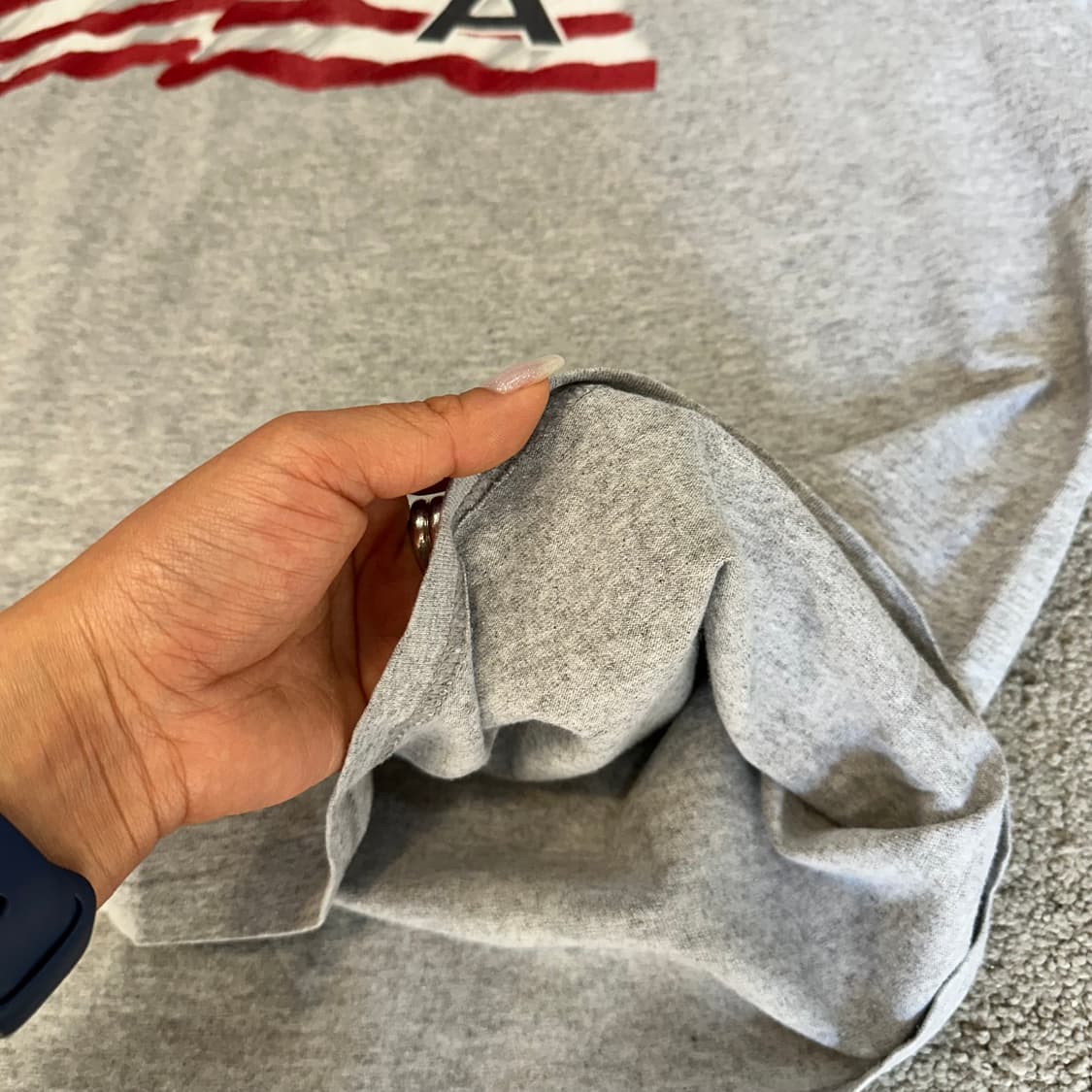 헤인즈 헤비웨이트 USA 성조기 반팔티XL 상품이미지4