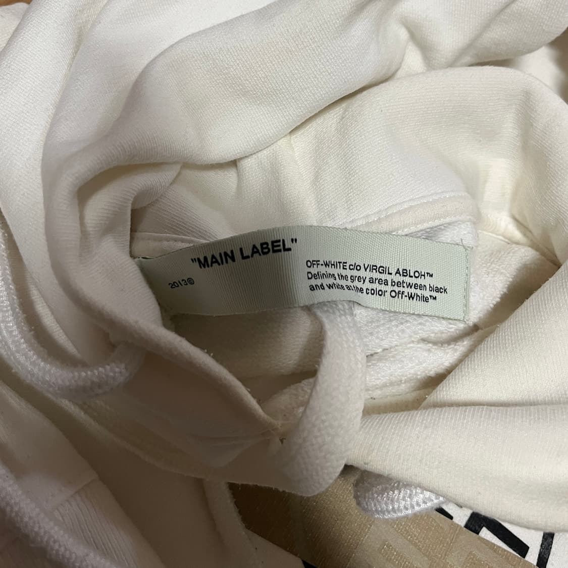정품) 오프화이트 테이프 애로우 후드티 L 상품이미지3