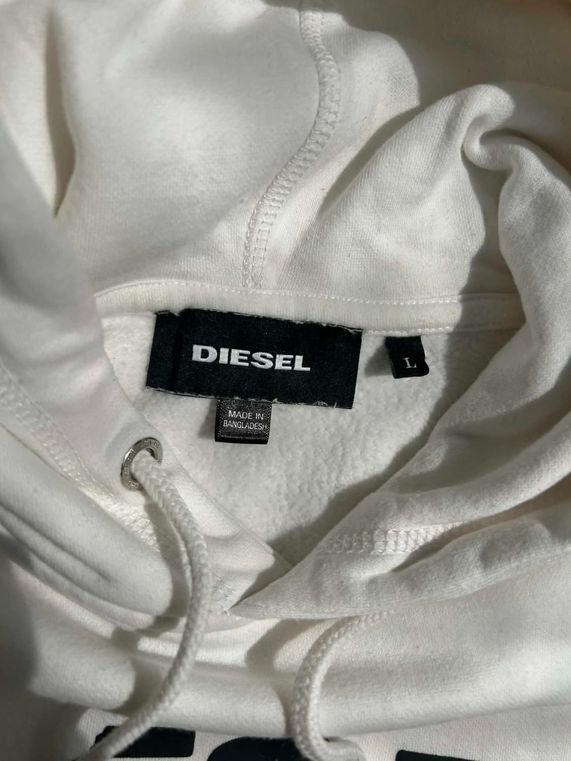 [L] Diesel 디젤 화이트 스웻 셔츠 후드티 상품이미지4