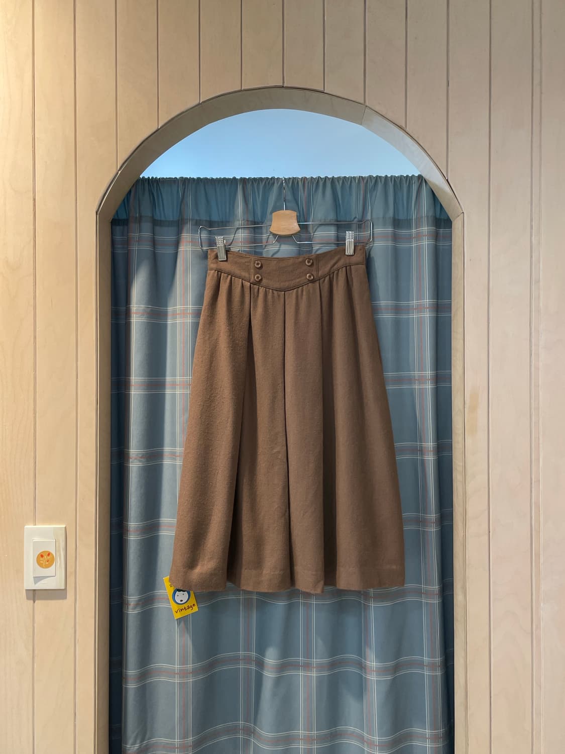 일본빈티지 버튼디테일 핀턱스커트 상품이미지1