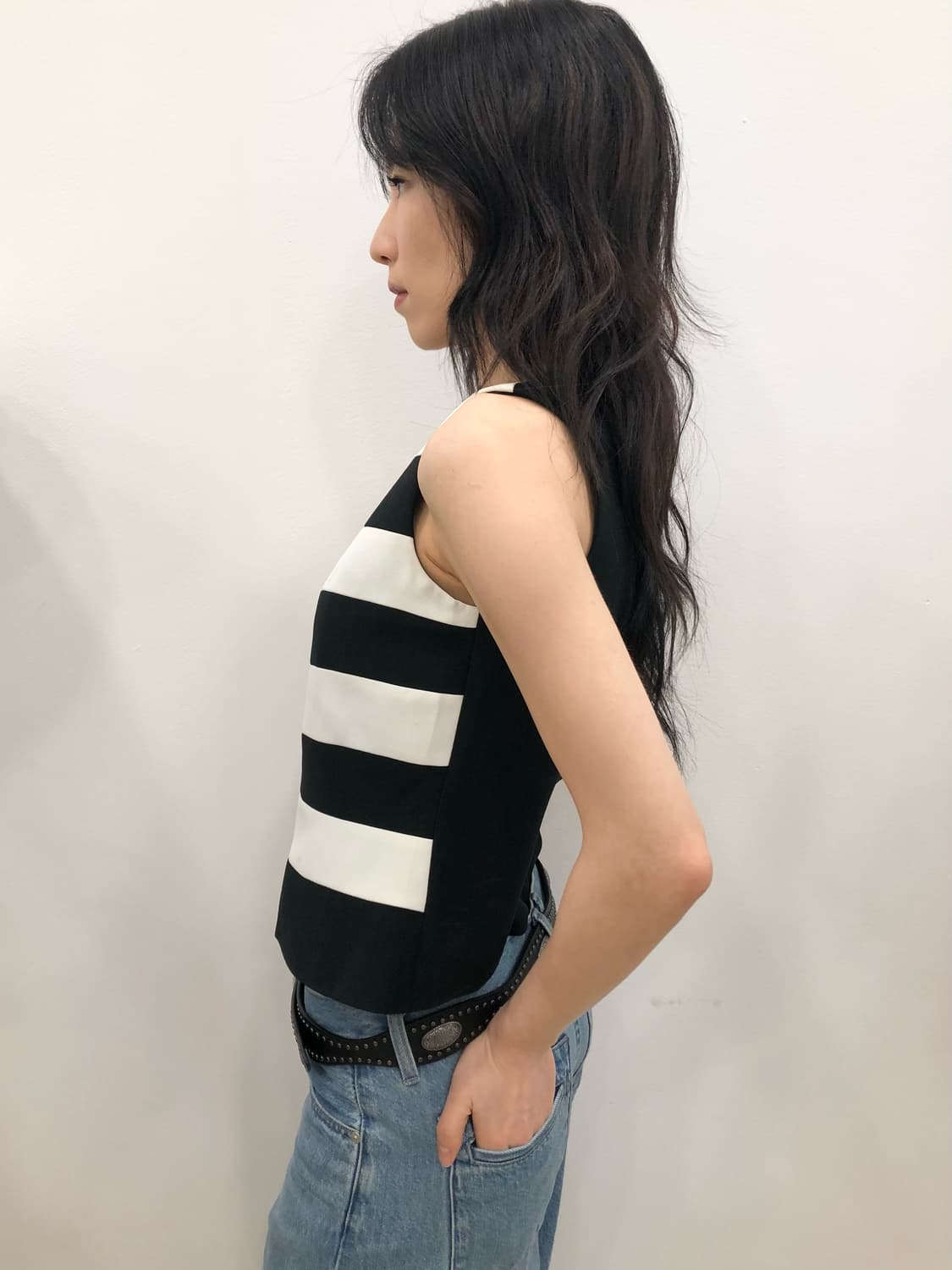 Black&white chic vest 상품이미지1