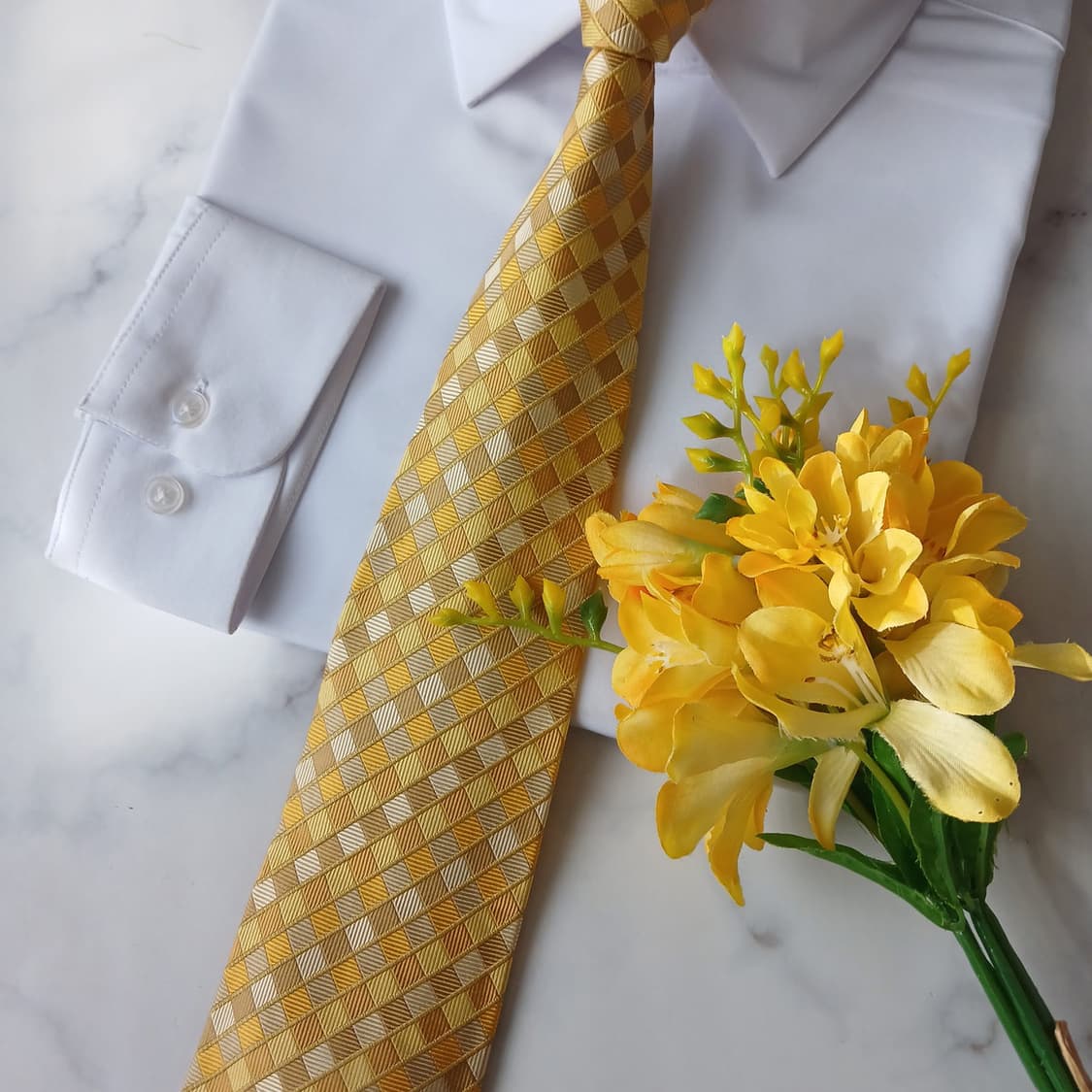 짐톰슨 실크 옐로우 자카드 넥타이  9.6CM A+등급 A19350 
 상품이미지6