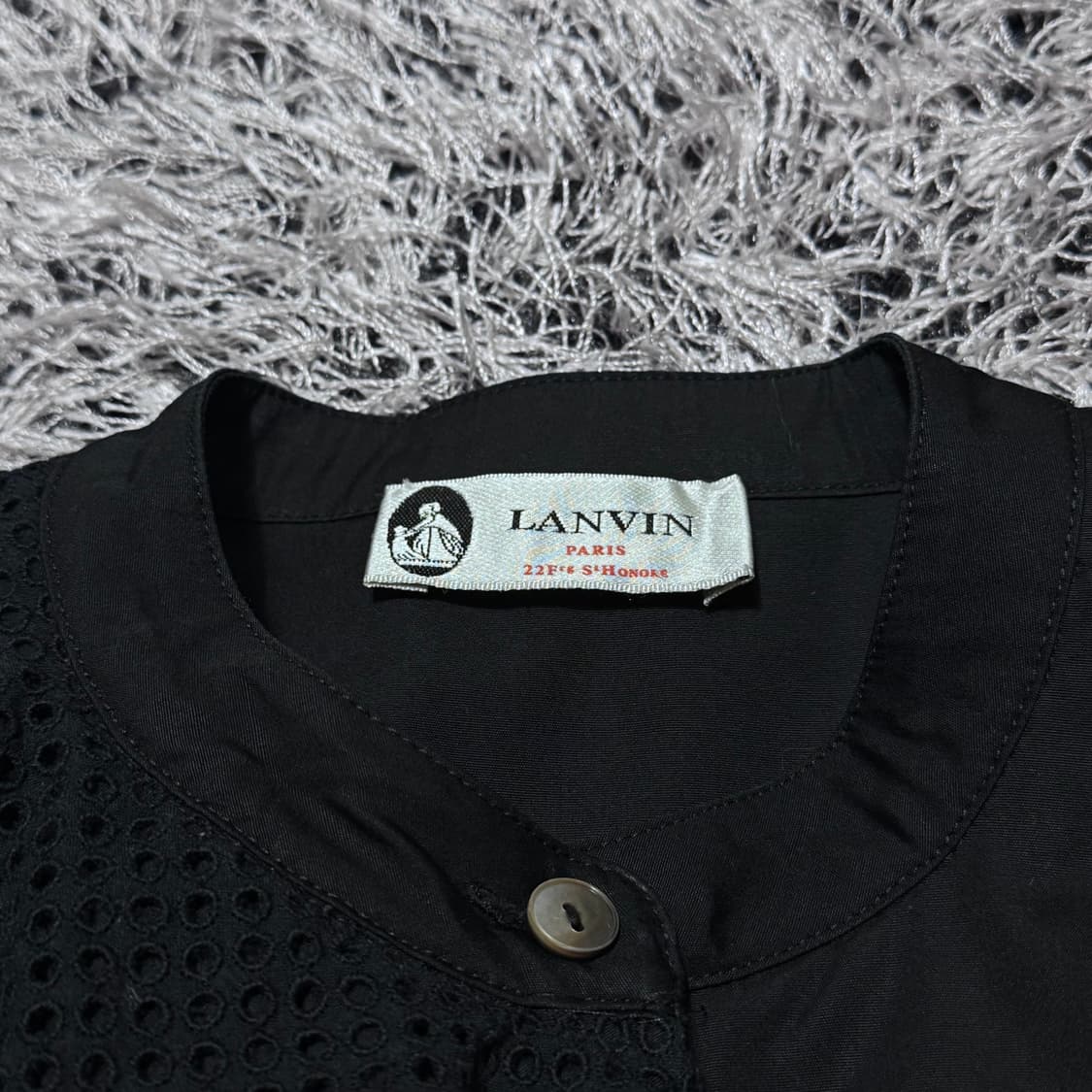 LANVIN 랑방 블랙 러플 원피스 36 상품이미지4