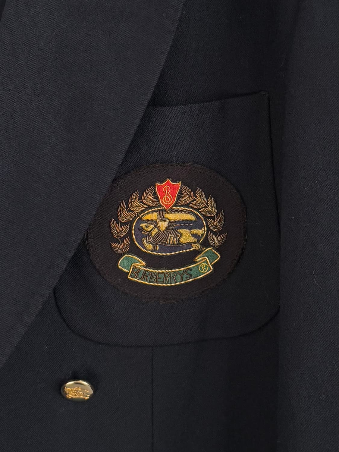 Burberry 버버리 크레스트 로고 네이비 금장 더블 블레이저 상품이미지6