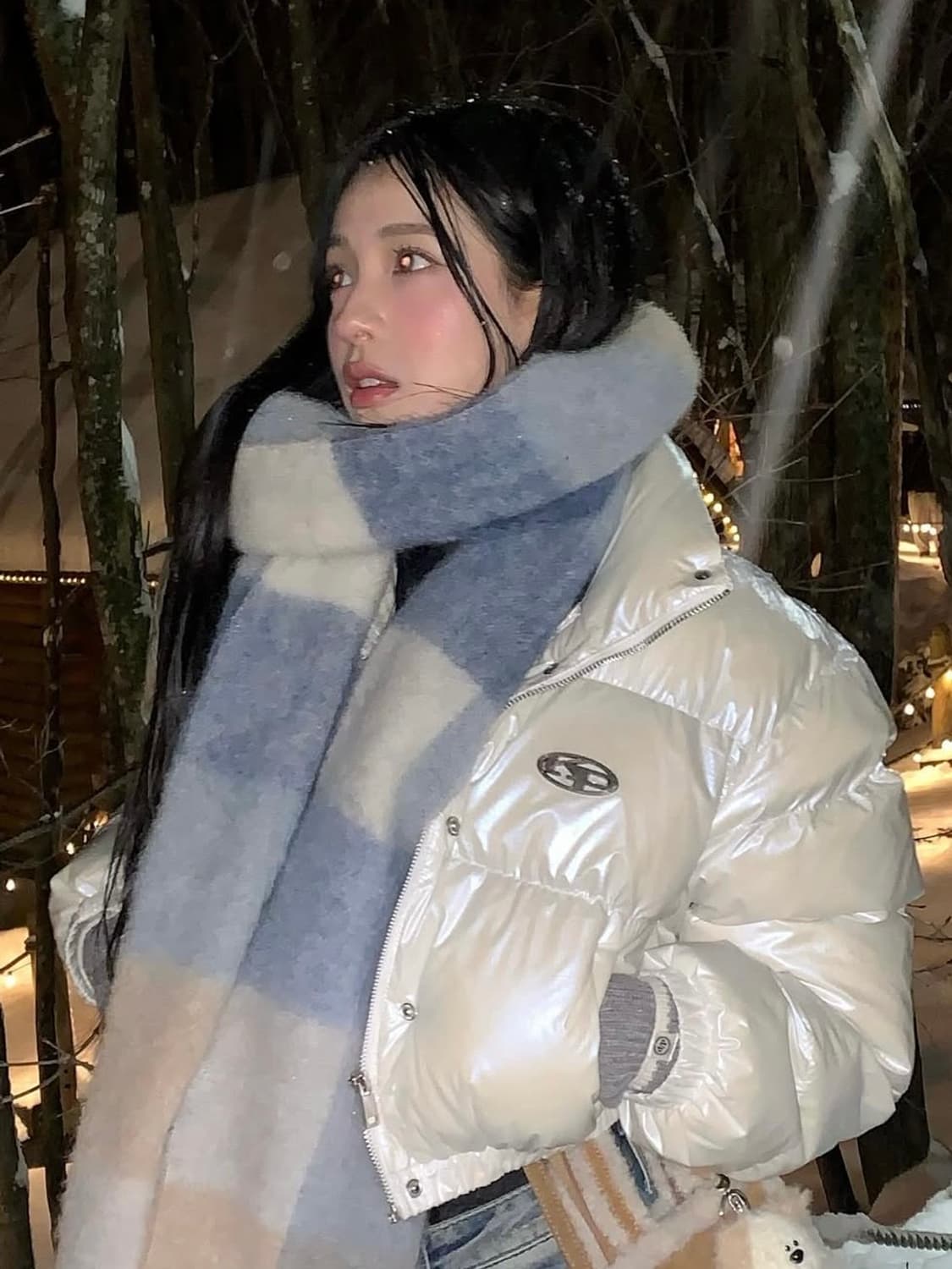 카키포인트패딩Metal Symbol Glossy Padded Jacket 상품이미지1