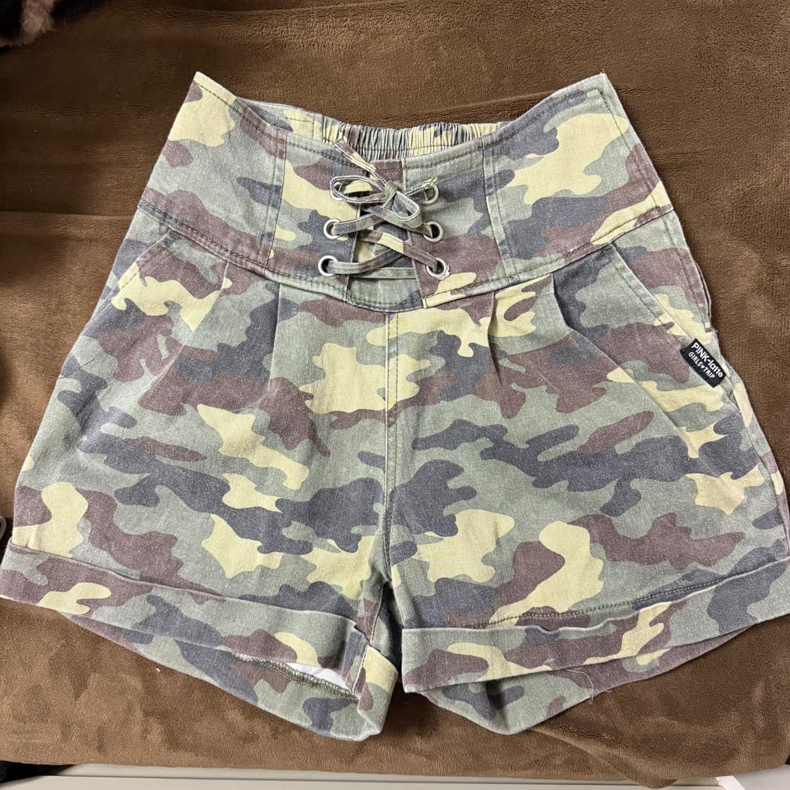 갸루 펑크 카모 패턴 쇼츠팬츠 상품이미지1