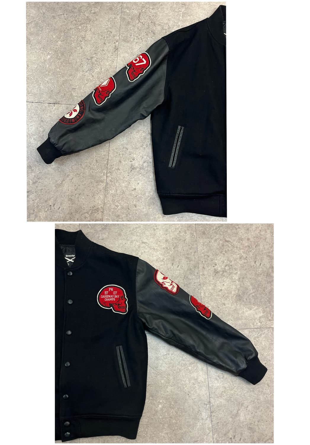 빈티지 Knowledge 패치 바시티 자켓 블랙 M #csz2165  상품이미지8