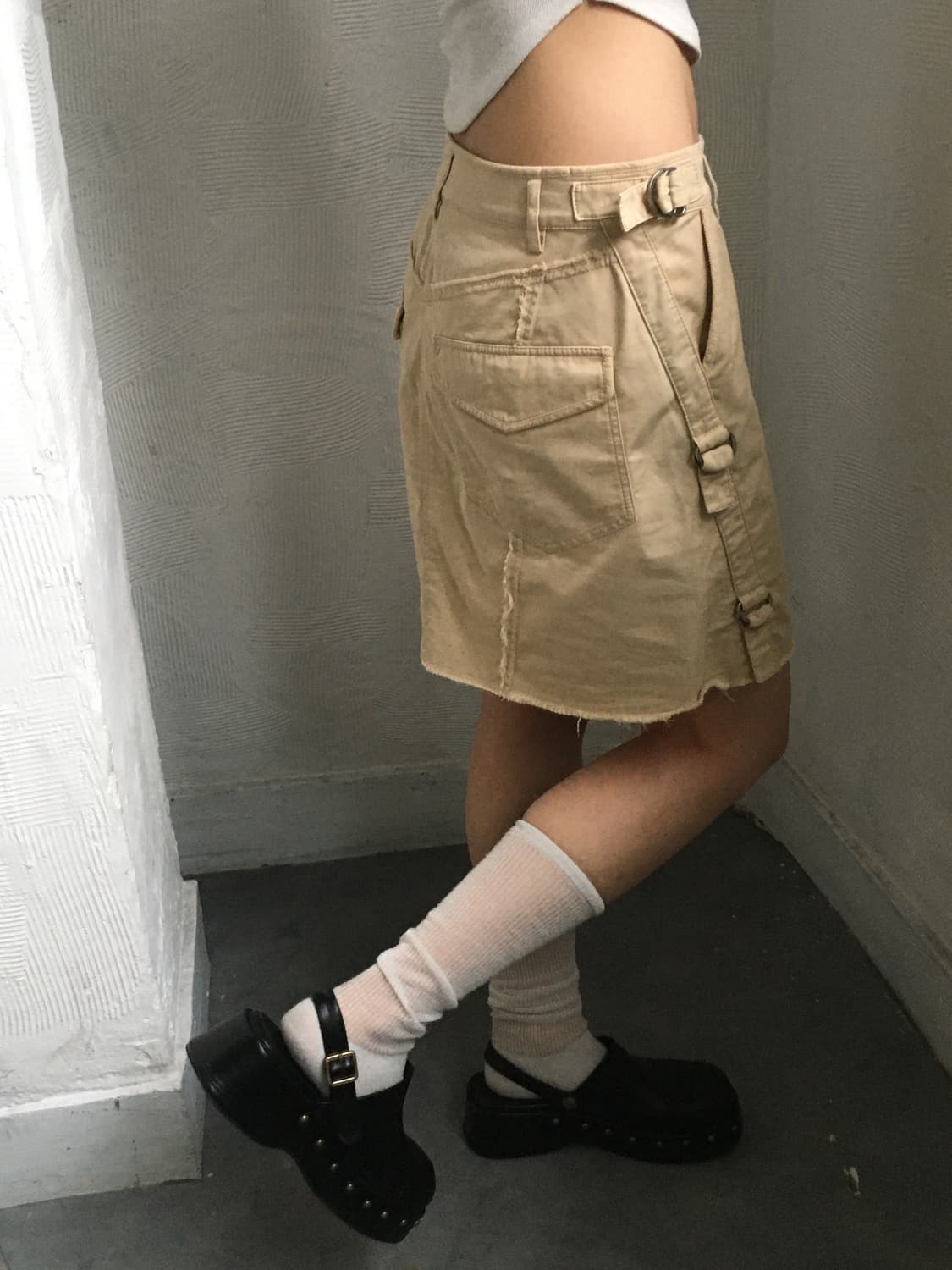 Burberry 버버리 블루라벨 베이지 컬러 지퍼 미니 스커트  상품이미지1