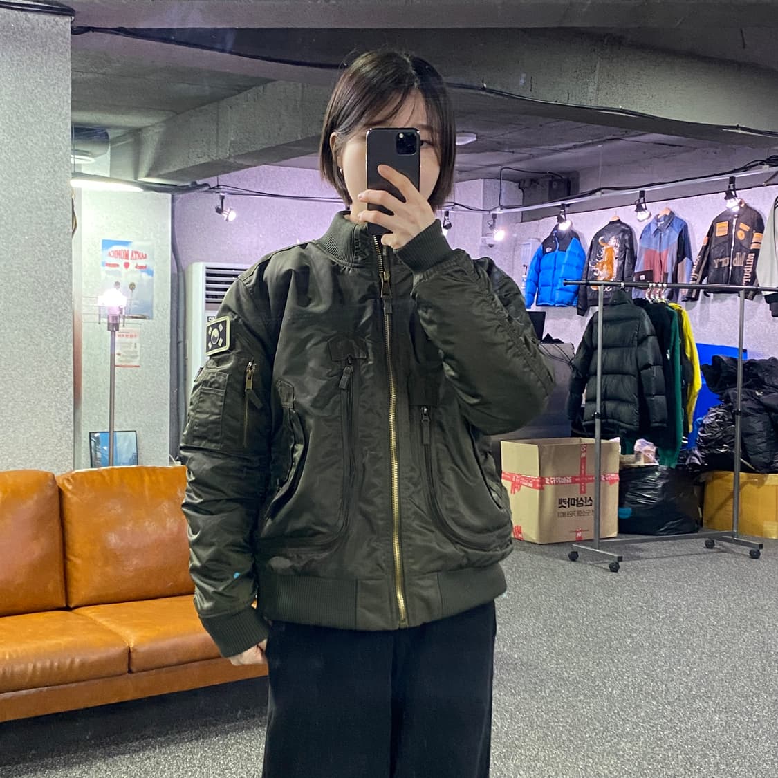 빈티지 MA-1 카키 국군 항공점퍼 B4032 상품이미지1