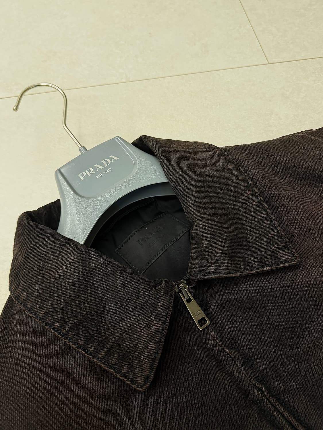 [L] 프라다 패딩 데님 블루종 봄버 상품이미지3