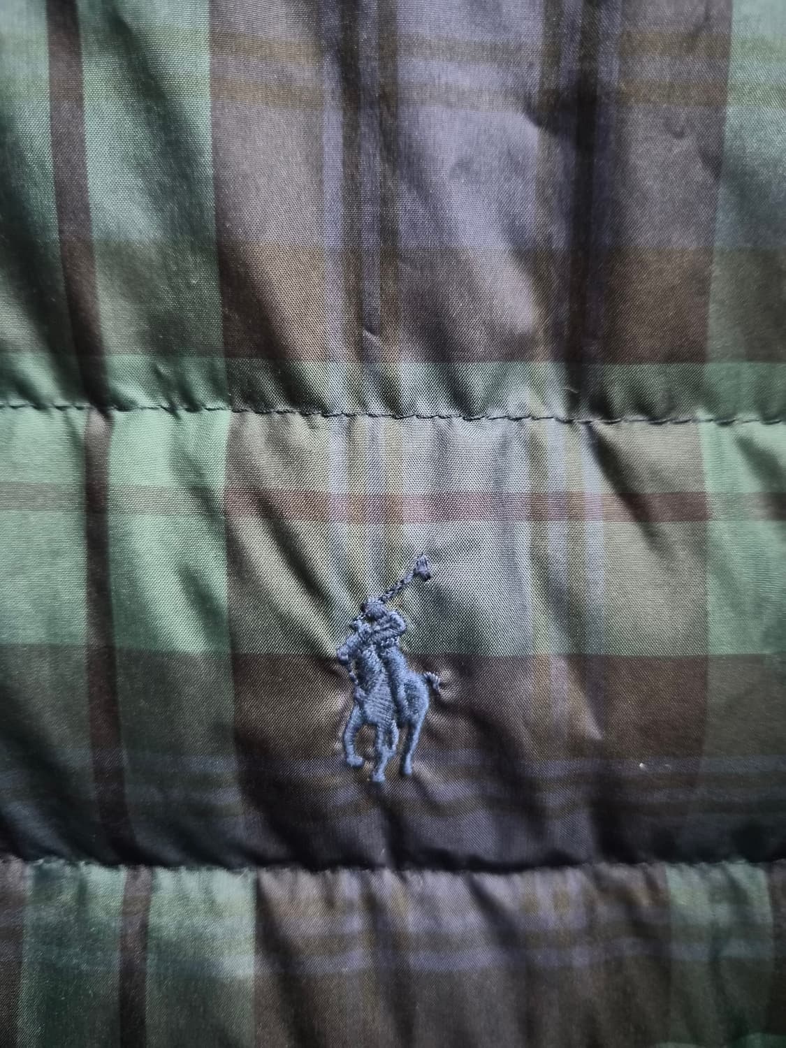 L/105) 폴로 랄프로렌 타탄체크 블랙와치 패딩 팝니다 상품이미지3