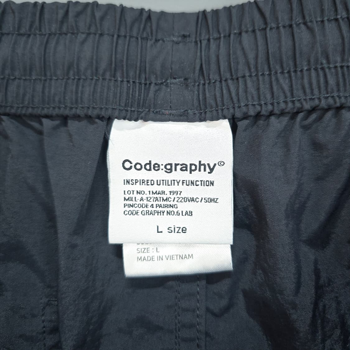 코드그라피(CODEGRAPHY) 나일론 쇼츠 밴딩 반바지 L 상품이미지5
