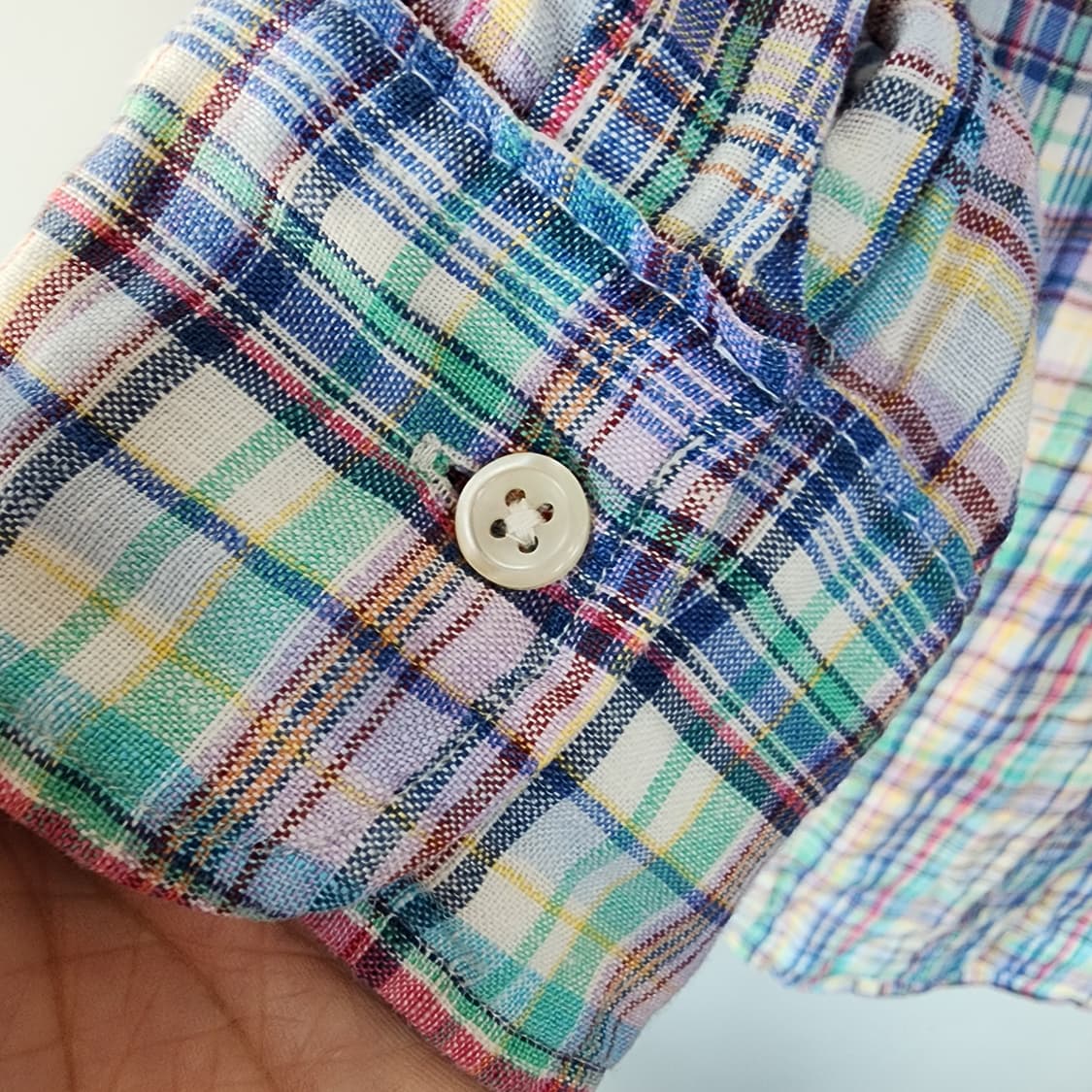 폴로 랄프로렌 체크 린넨 남방 상품이미지4