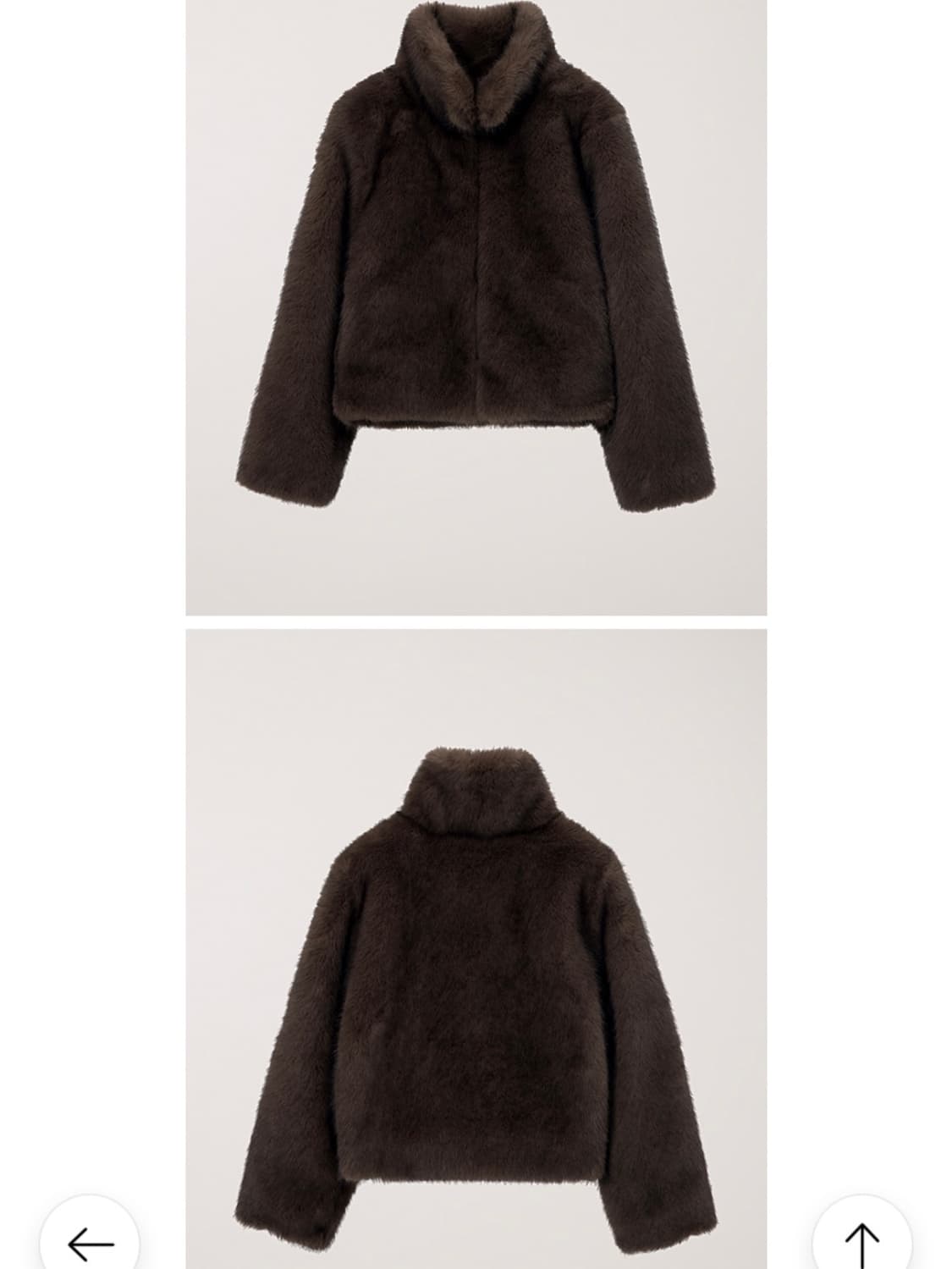 던스트 크롭 퍼 자켓 브라운 상품이미지4