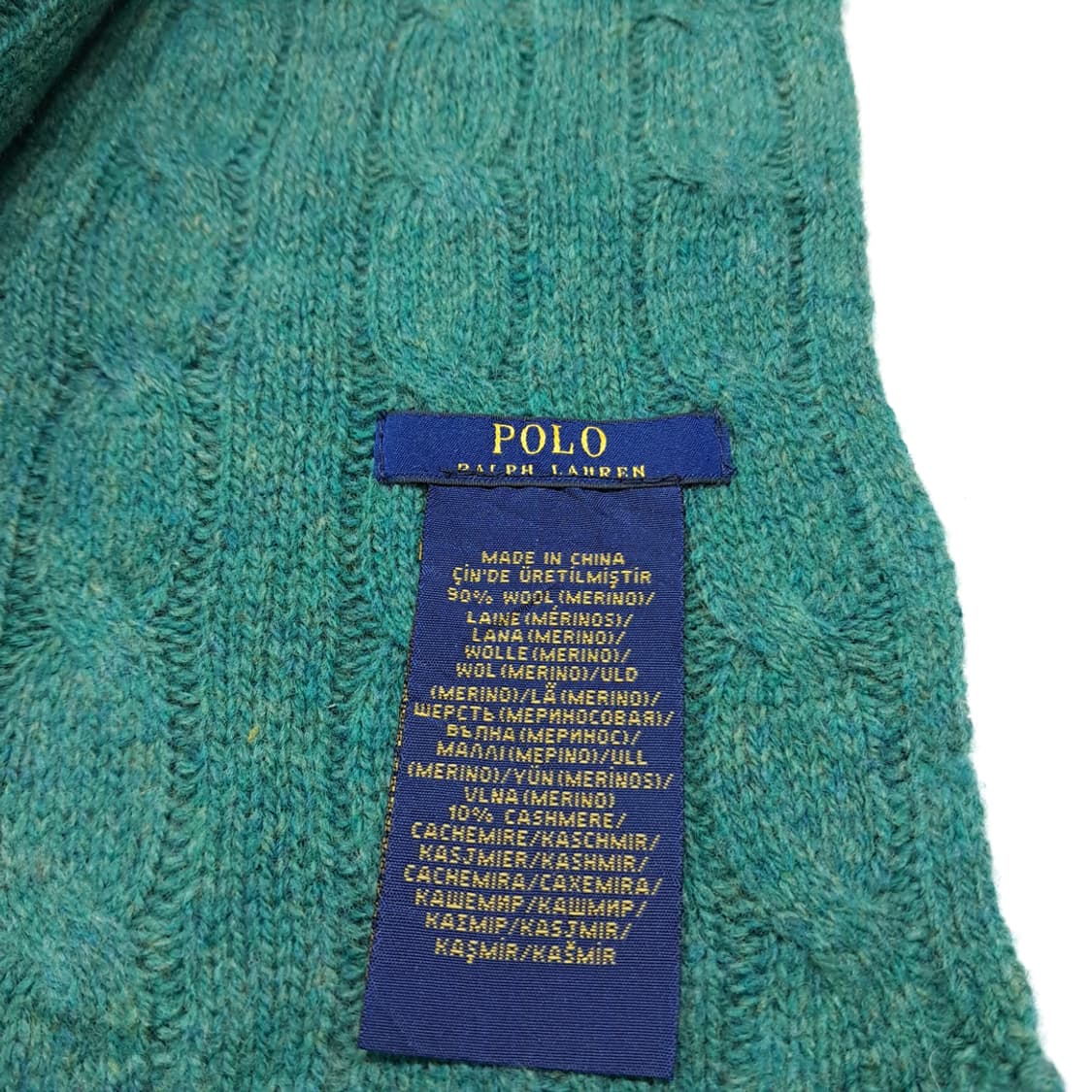 MX642 폴로 울캐시미어 핑크포니 그린 머플러목도리 상품이미지4