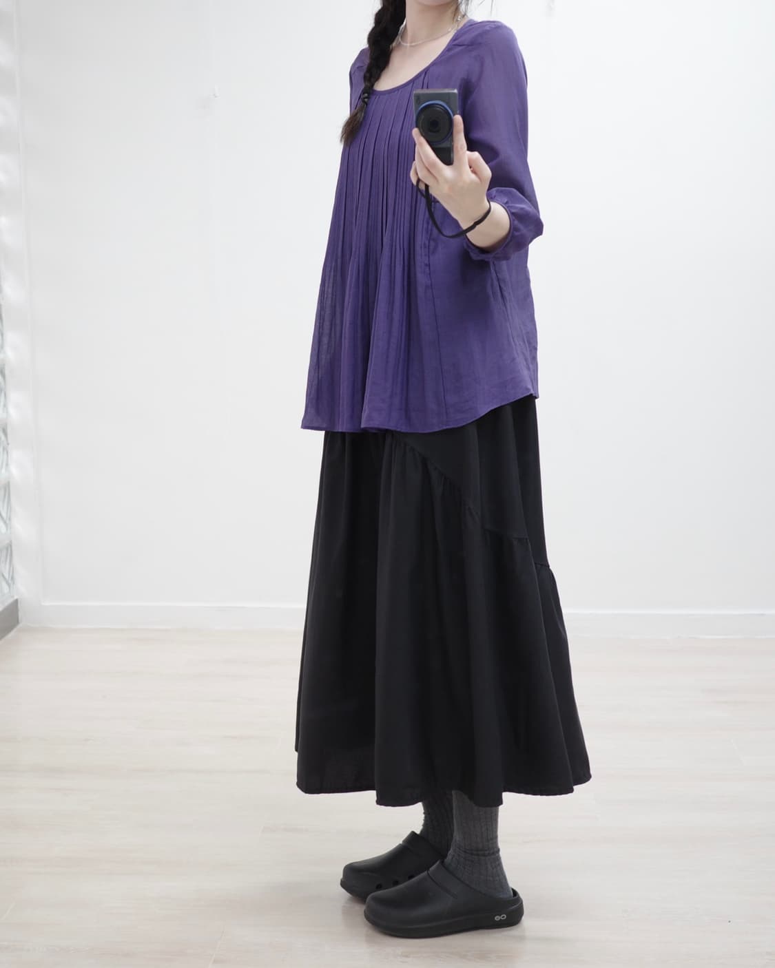Purple pintuck blouse 상품이미지3