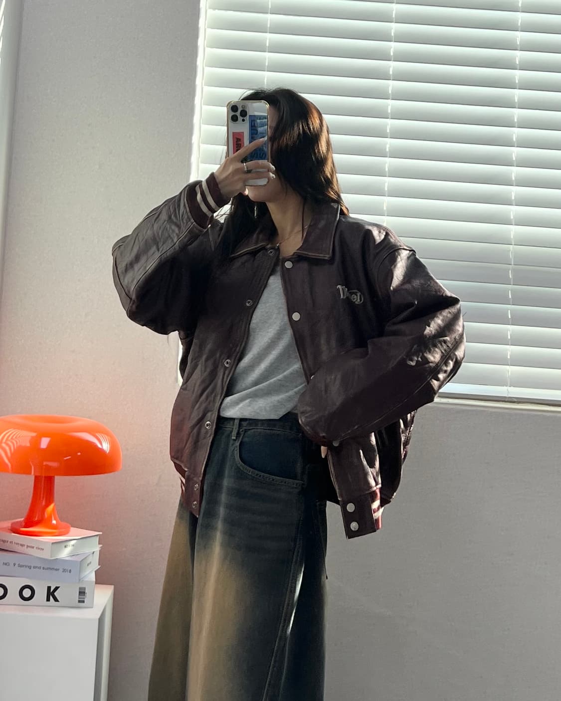 (L)90'S DIESEL LEATHER VARSITY-M1414 상품이미지8